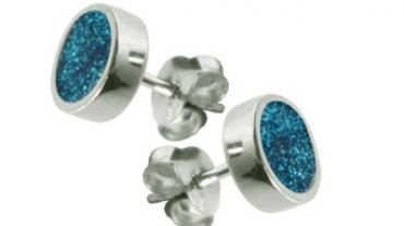 round-turquoise-glitter-studs